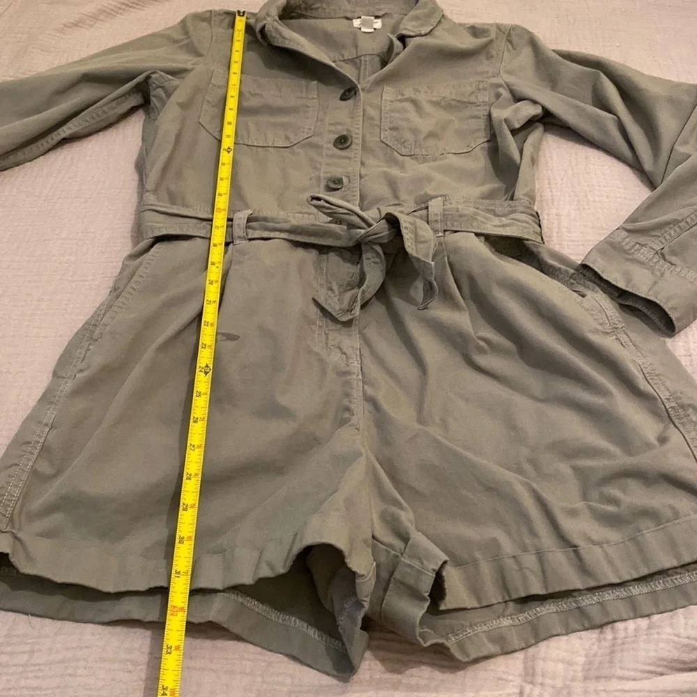 J. Crew green cotton jumpsuit. Size 10. Style AY629
